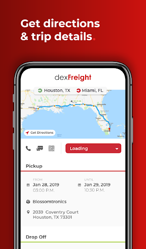 Android application dexFreight - Driver App screenshort