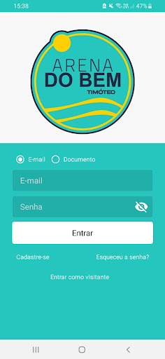Android application Arena do Bem screenshort