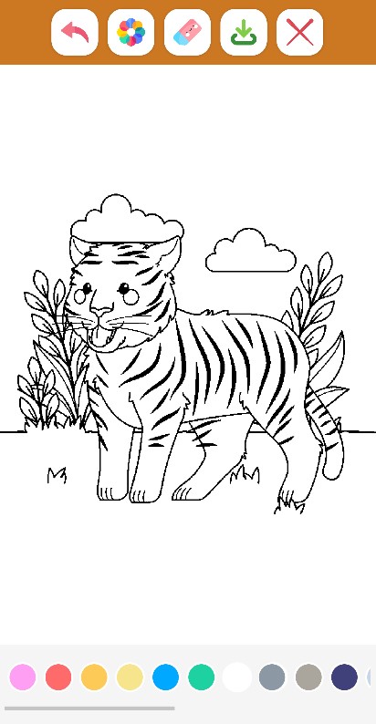 Cute Tiger Coloring Bookのおすすめ画像4