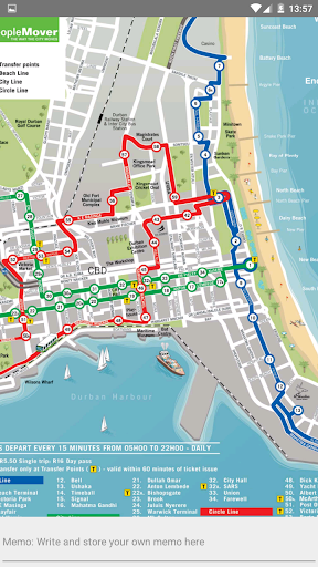 DURBAN BUS ROUTES MAP Screen 2