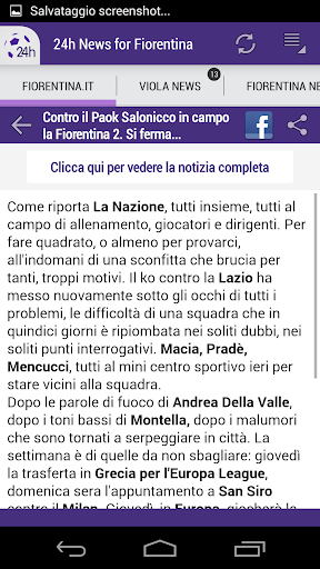 24h News for Fiorentina Screen 3