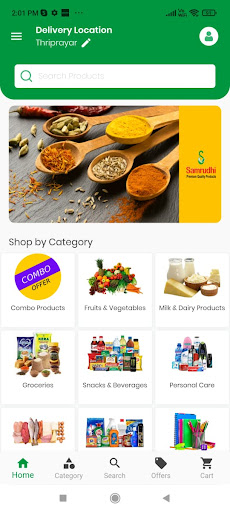 Android application Samrudhi - Online Supermarket screenshort