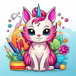 Slika ikone Cat Unicorn Coloring