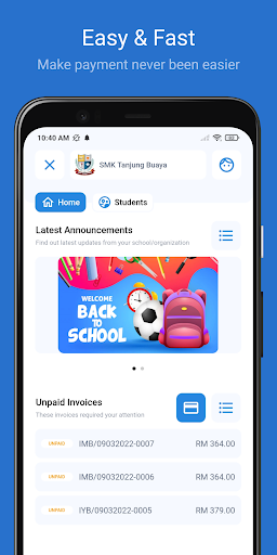 Android application Yuran.My - Payment Platform screenshort