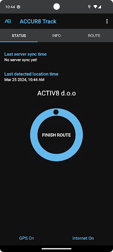 ACCUR8 Tracking Screen 2