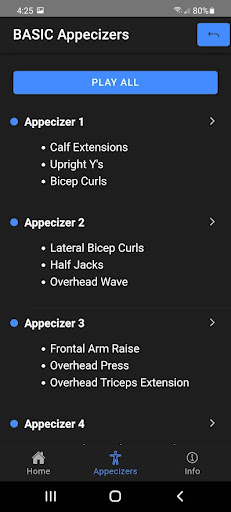 Android application INDYFIT Appecizer screenshort