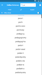 Collins Polish Dictionary Screenshot