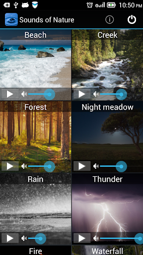 Android application Sounds of Nature screenshort