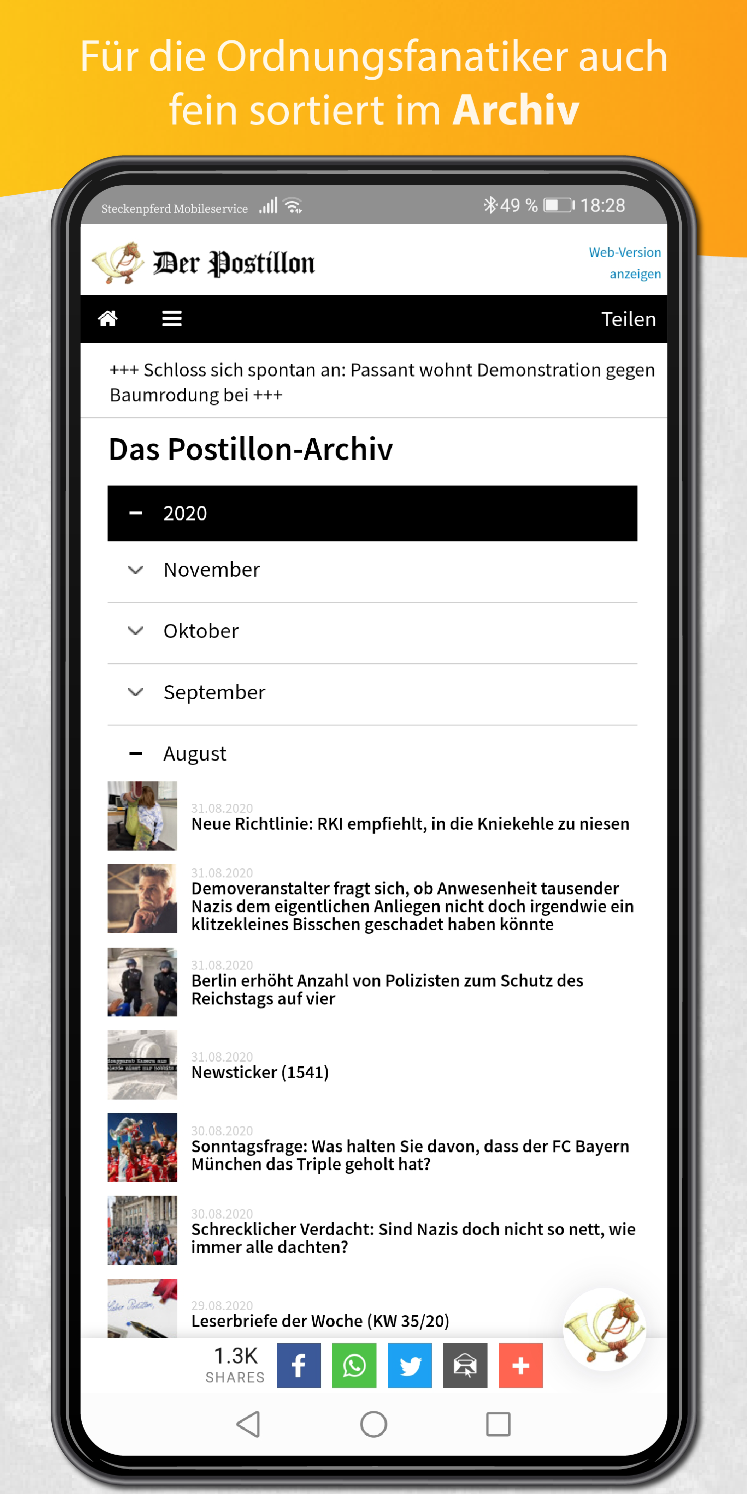 Android application Der Postillon screenshort