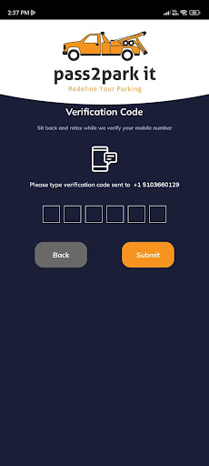 Pass2Park Driver Screen 2