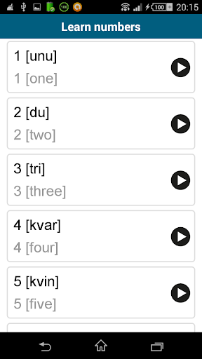 Screenshot of Learn Esperanto - 50 languages