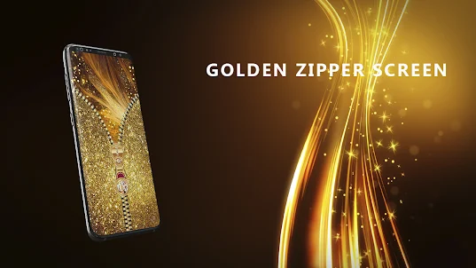 Gold zipper lock screen