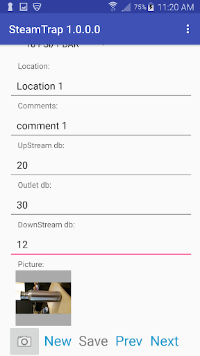 Steam Trap Survey Screen 2