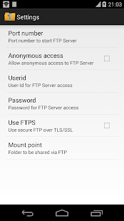 WiFi FTP Server Screenshot