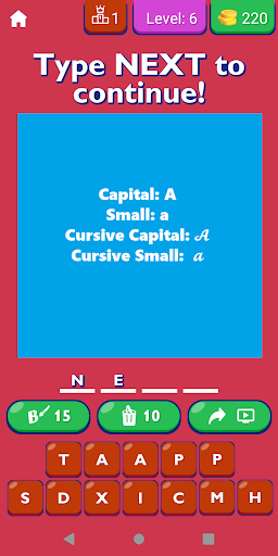 Android application Basic Alphabet Learning screenshort