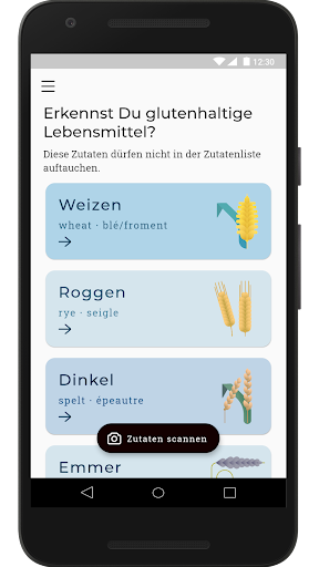 Android application Glutyfree screenshort