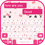 Cover Image of 下载 SMS Pink Doodle Keyboard Backg  APK