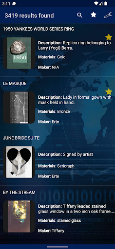 Android application FBI National Stolen Art File screenshort