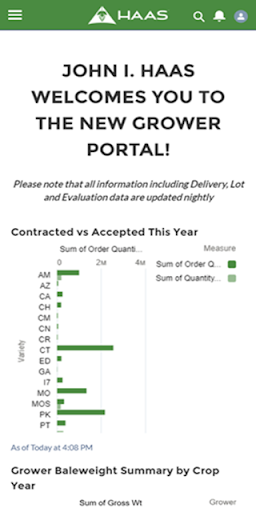 Android application Haas Grower Portal screenshort