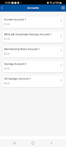 BCU Link Mobile Banking Screen 3