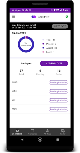 Android application Employee Attendance & Location screenshort