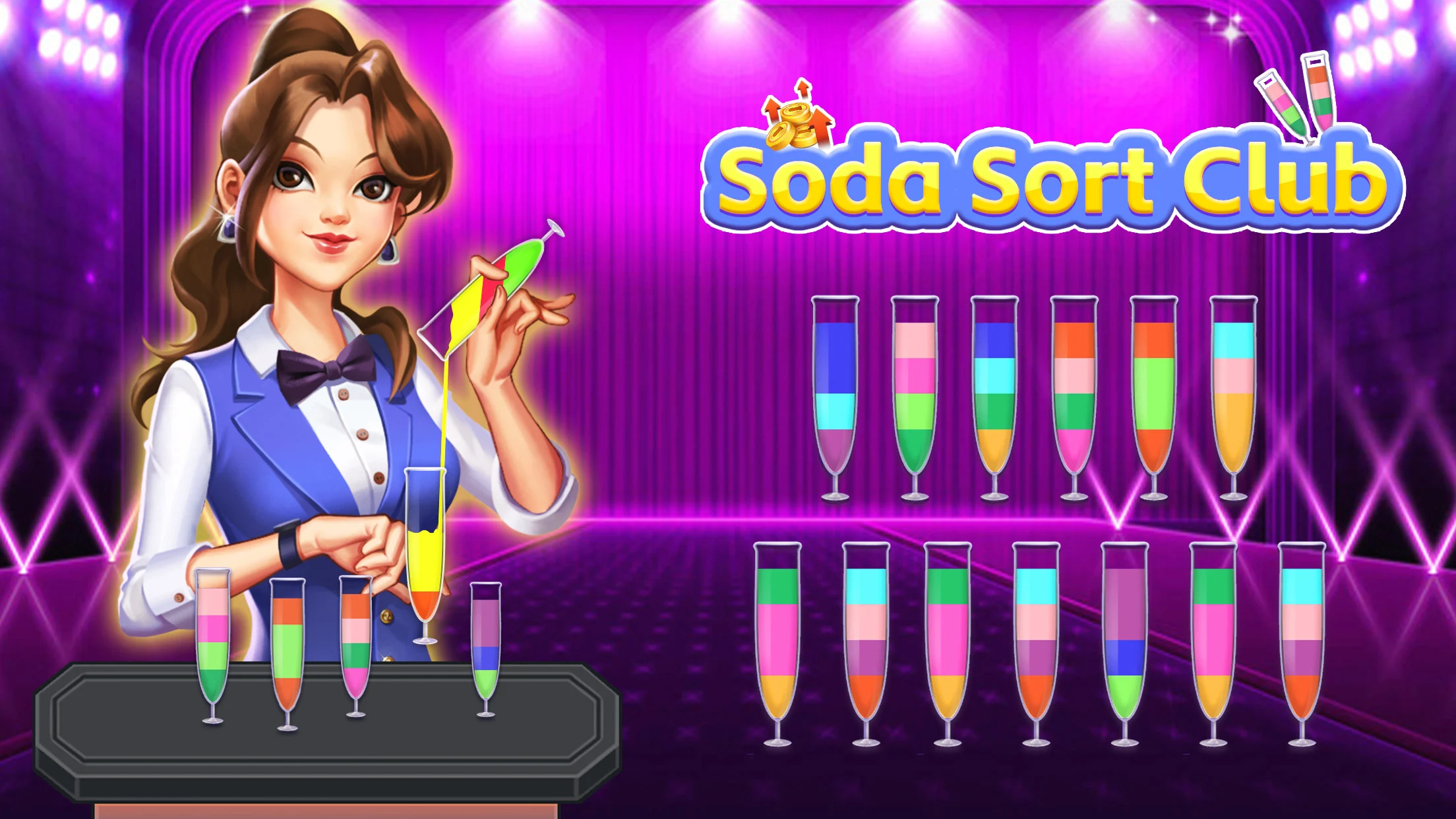 Soda Sort Club: 脳トレパズル暇つぶしゲーム