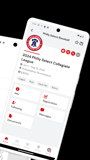 Philly Baseball Tournaments Screen 2