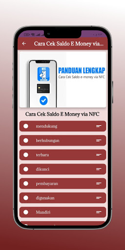 Android application Cara Cek Saldo E Money via NFC screenshort