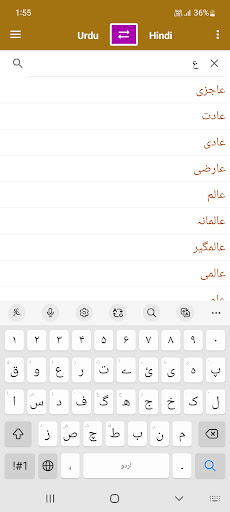 Hindi To Urdu Dictionary Screen 3