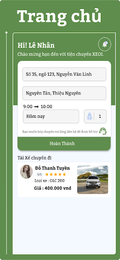 Android application XEOI Tiện chuyến screenshort