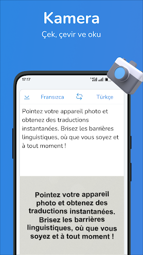 Türkçe-Fransızca çevirmen ekran görüntüsü