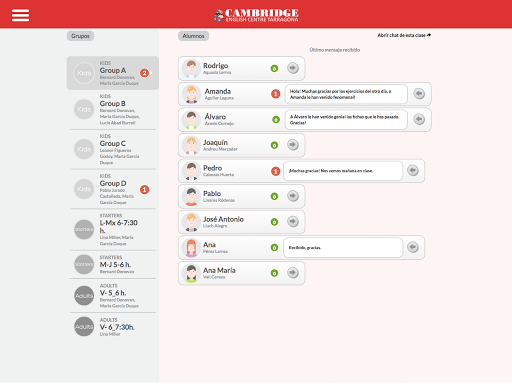 Cambridge Tarragona Profesor Screen 3
