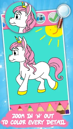 Game screenshot Unicorn Kids Coloring Book mod apk