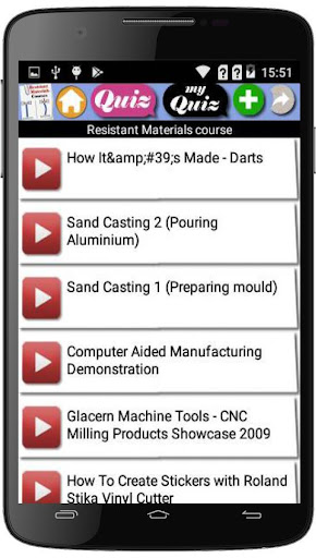 Resistant Materials course Screen 3