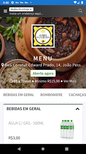 Android application O Rei da Feijoada screenshort