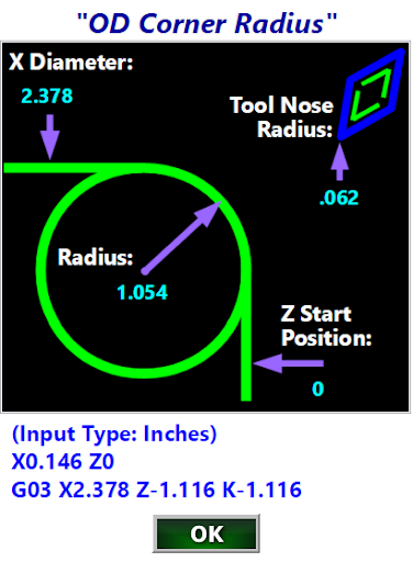 CNC Lathe Machine Radius GCode