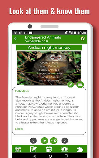 Screenshot of Endangered Animals Offline App