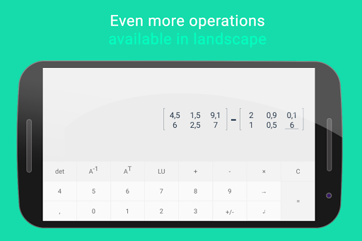 Android application [ Matrix Calculator ] screenshort