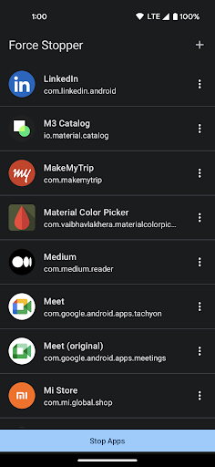 Android application Force Stopper screenshort