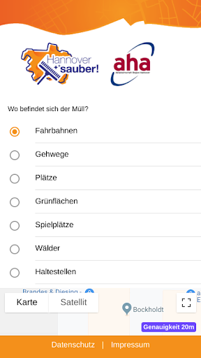 Müllmelde-App Hannover Screen 2