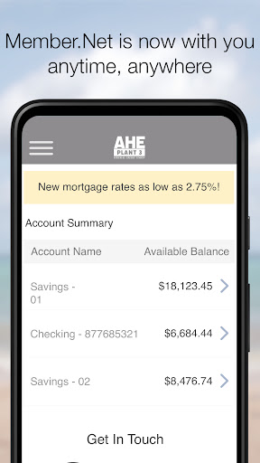 AHE Plant 3 FCU Member.Net Screen 3