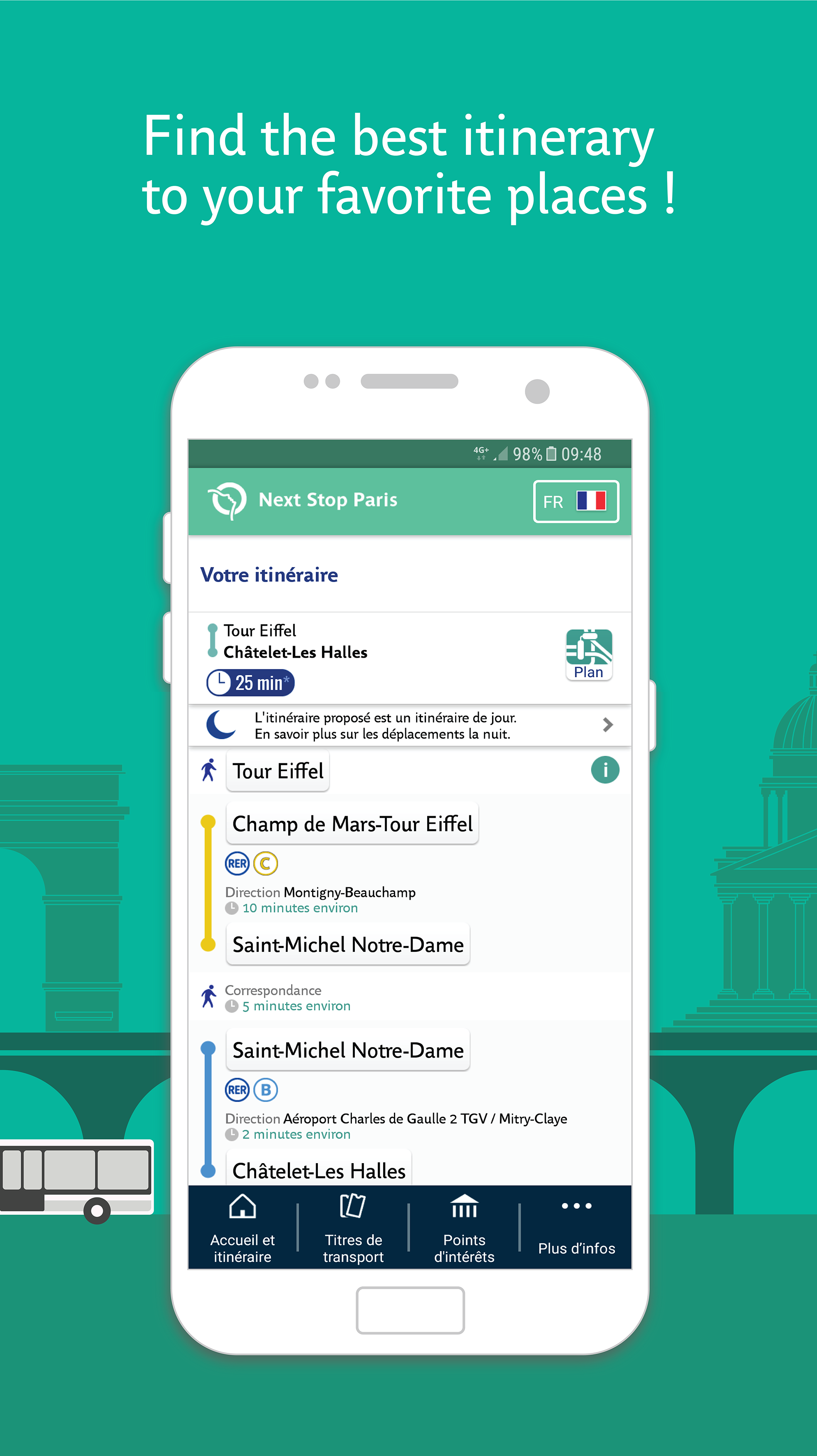 Android application Next Stop Paris - RATP screenshort