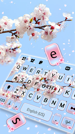 Android application Sakura Flowers Keyboard Backgr screenshort