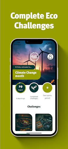 Android application Green Team screenshort
