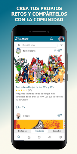 Android application DareMapp. Share Challenges screenshort