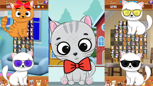 Pets Dogs Cats Kids Pop Match3 Screen 2