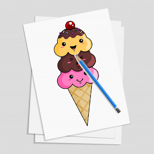 アイスクリームを簡単に描く方法