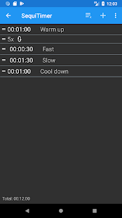 SequiTimer interval timer Screenshot