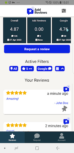 Add Reviews Screen 2