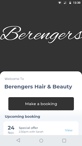 Android application Berengers Hair & Beauty screenshort